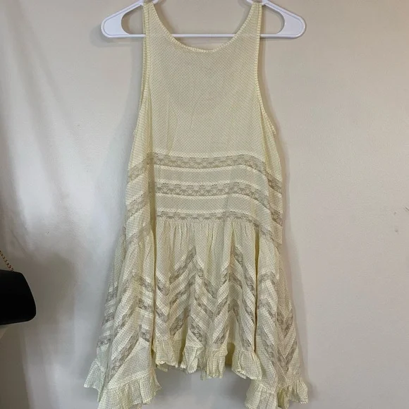 Free People Intimately Voile and Lace Boho Trapeze Cream Mini Hippie dress - Picture 9 of 13